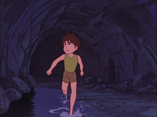 Future Boy Conan 22 underground tunnels